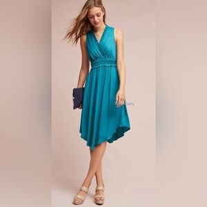 Maeve Anthropologie La Habana Aqua Teal Blue Sleeveless Midi Dress, S